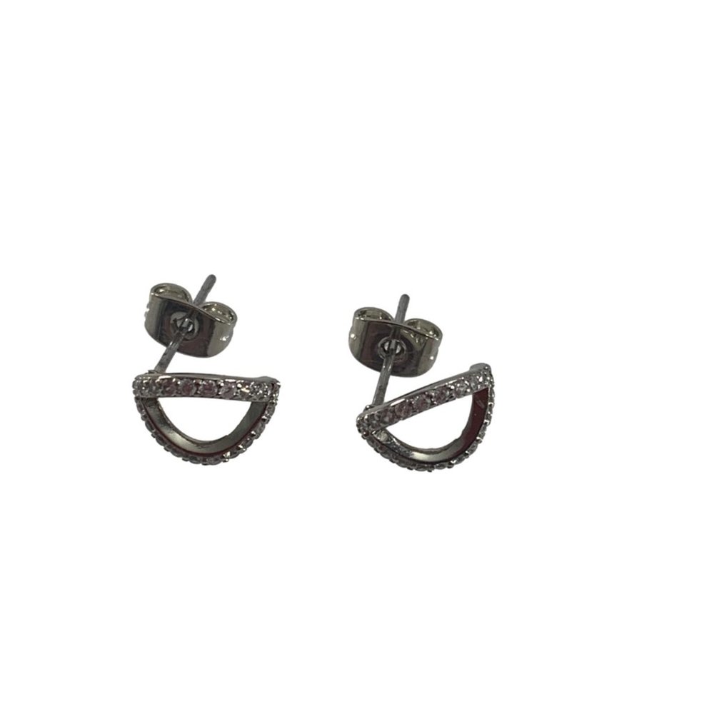 Jewlybox Earrings Silver Tone Pierced Post Sparkle Rhinestones Dressy